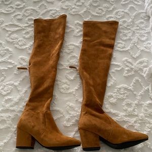 Over the knee faux suede boots!